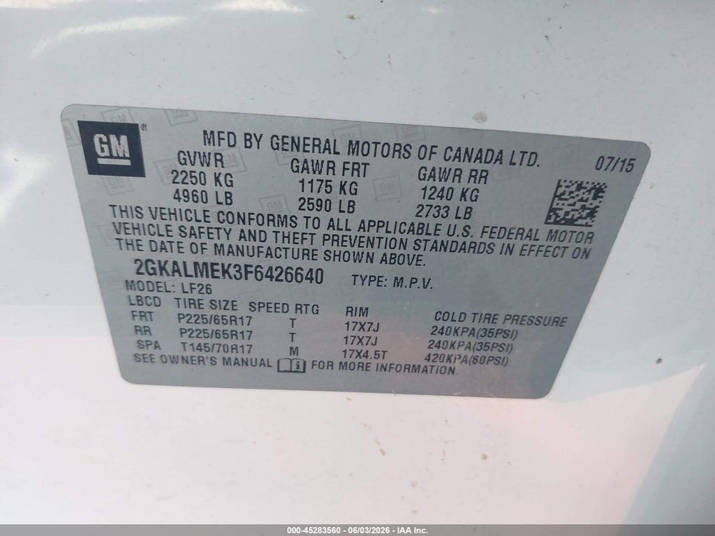 2GKALMEK3F6426640 2015 GMC TERRAIN photo no. 9