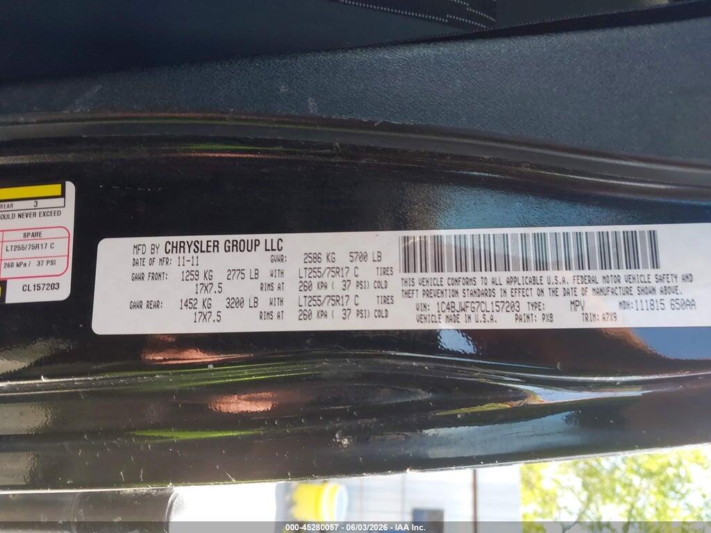 1C4BJWFG7CL157203 2012 JEEP WRANGLER UNLIMITED photo no. 9