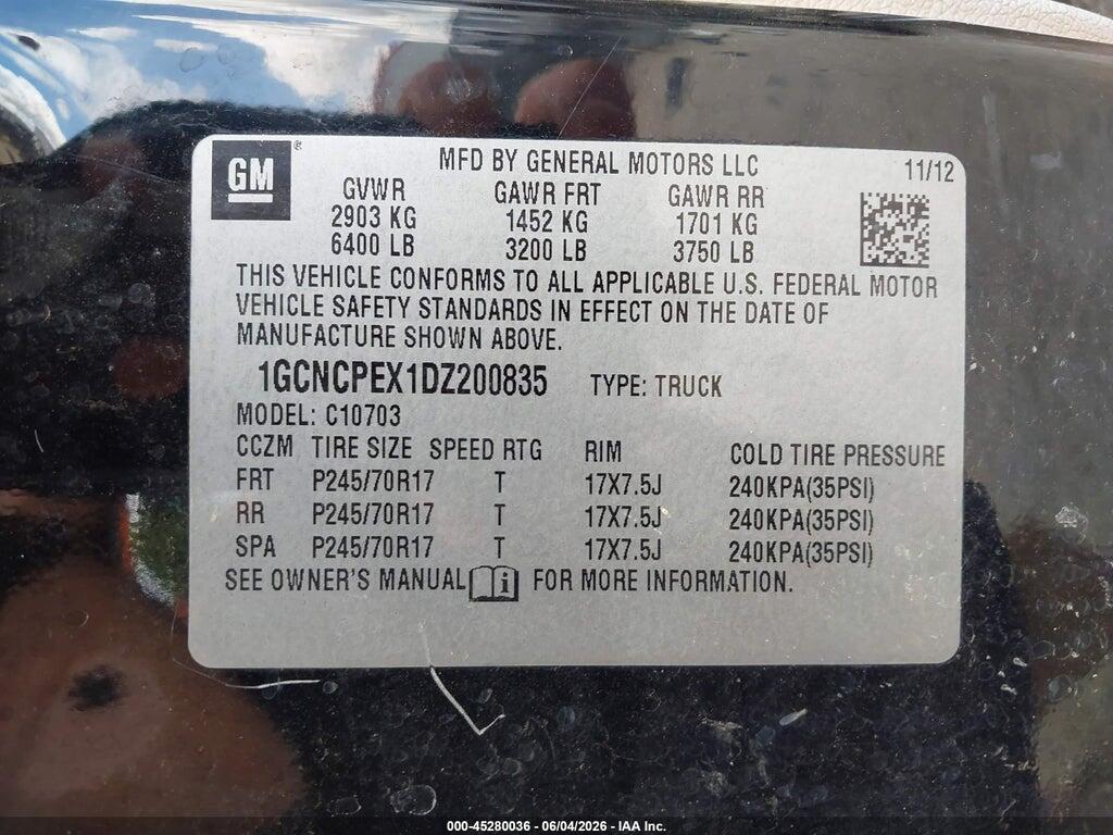 1GCNCPEX1DZ200835 2013 CHEVROLET SILVERADO 1500 photo no. 9