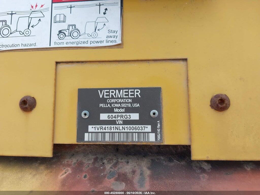 1VR4181NLN1006037 2023 VERMEER 604PRG3 photo no. 9