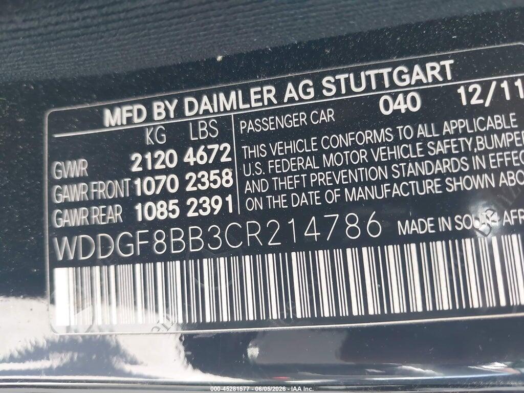 WDDGF8BB3CR214786 2012 MERCEDES-BENZ C 300 photo no. 9