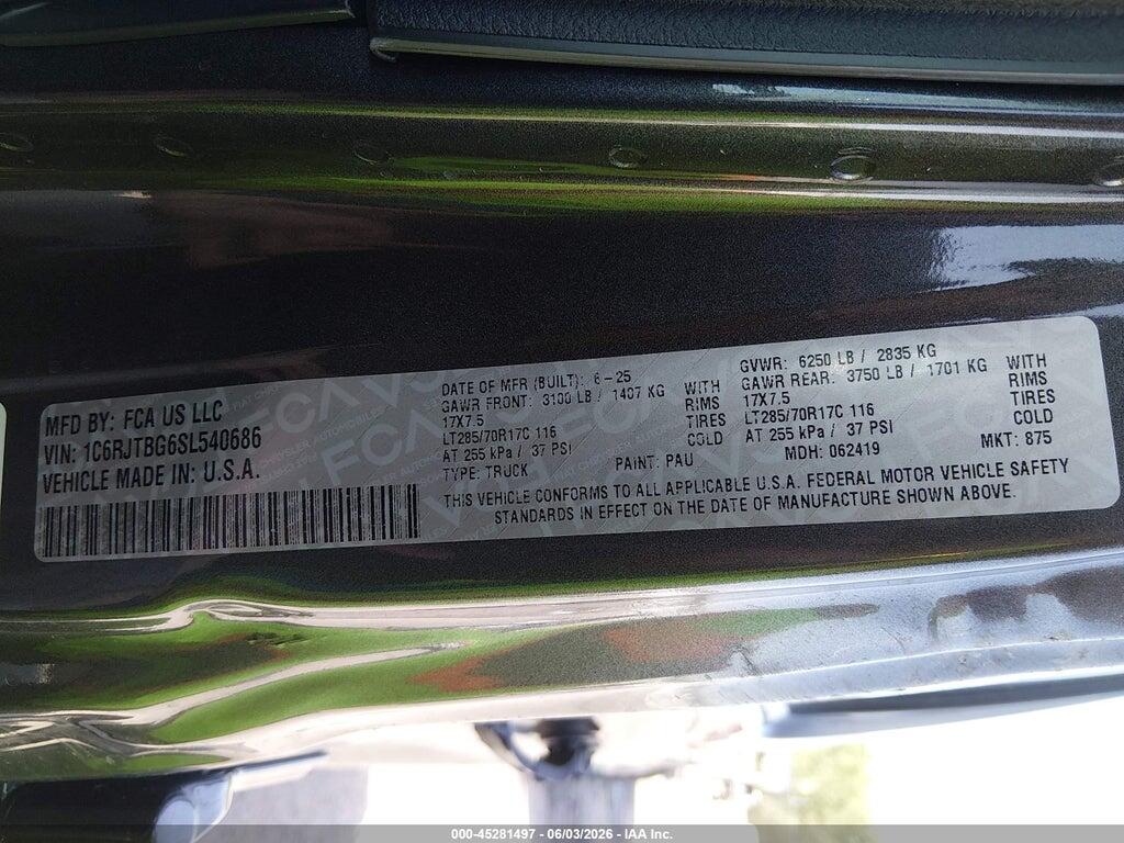 1C6RJTBG6SL540686 2025 JEEP GLADIATOR photo no. 9