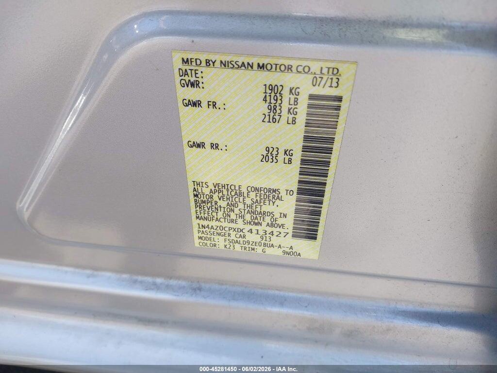 1N4AZ0CPXDC413427 2013 NISSAN LEAF photo no. 9