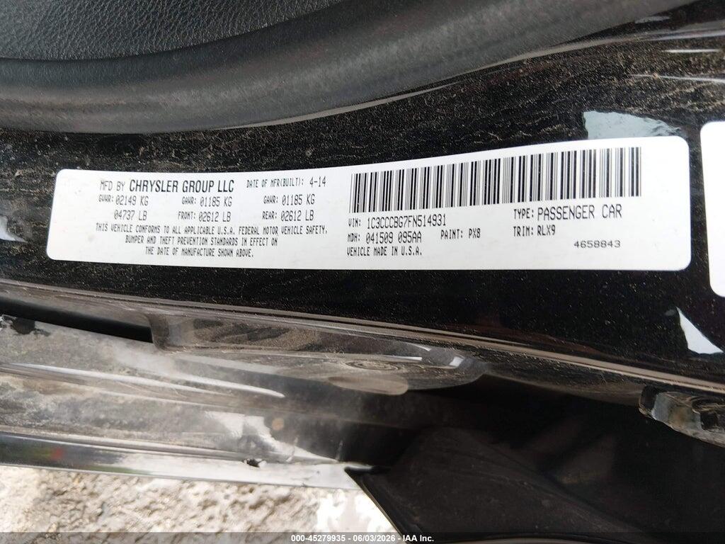 1C3CCCBG7FN514931 2015 CHRYSLER 200 photo no. 9