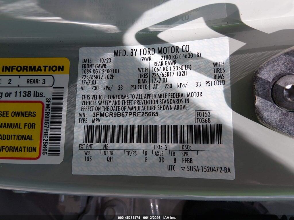 3FMCR9B67PRE25665 2023 FORD BRONCO SPORT photo no. 9