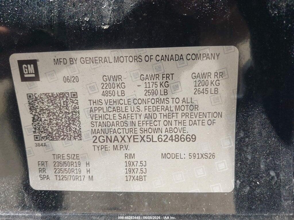 2GNAXYEX5L6248669 2020 CHEVROLET EQUINOX photo no. 9