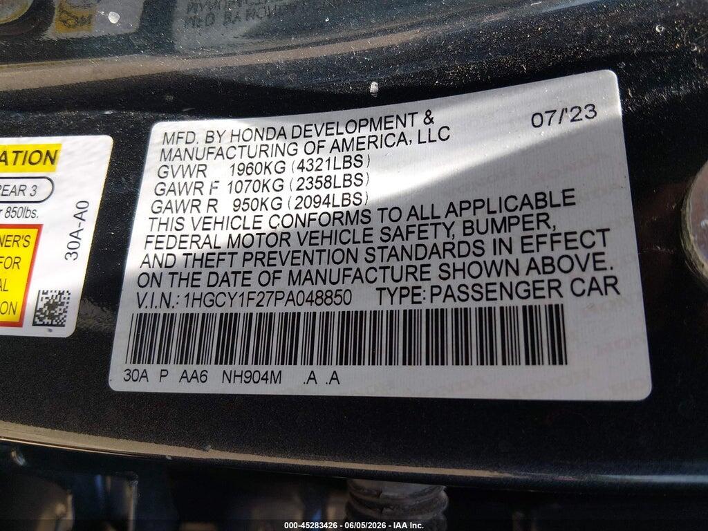 1HGCY1F27PA048850 2023 HONDA ACCORD photo no. 9