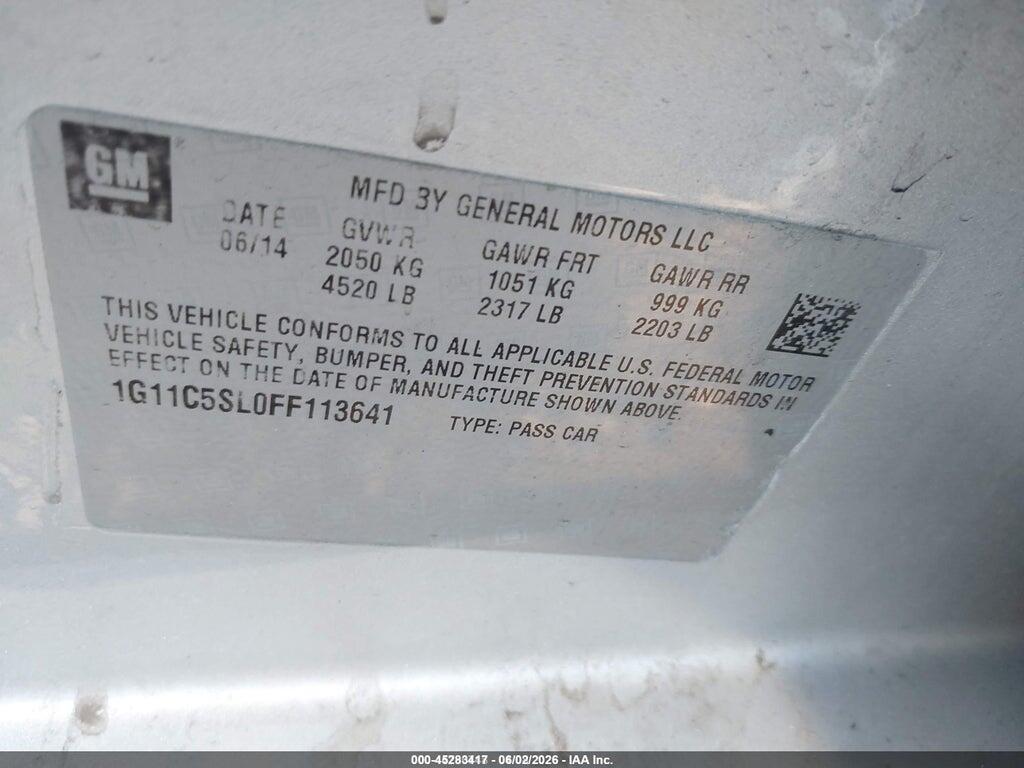 1G11C5SL0FF113641 2015 CHEVROLET MALIBU photo no. 9