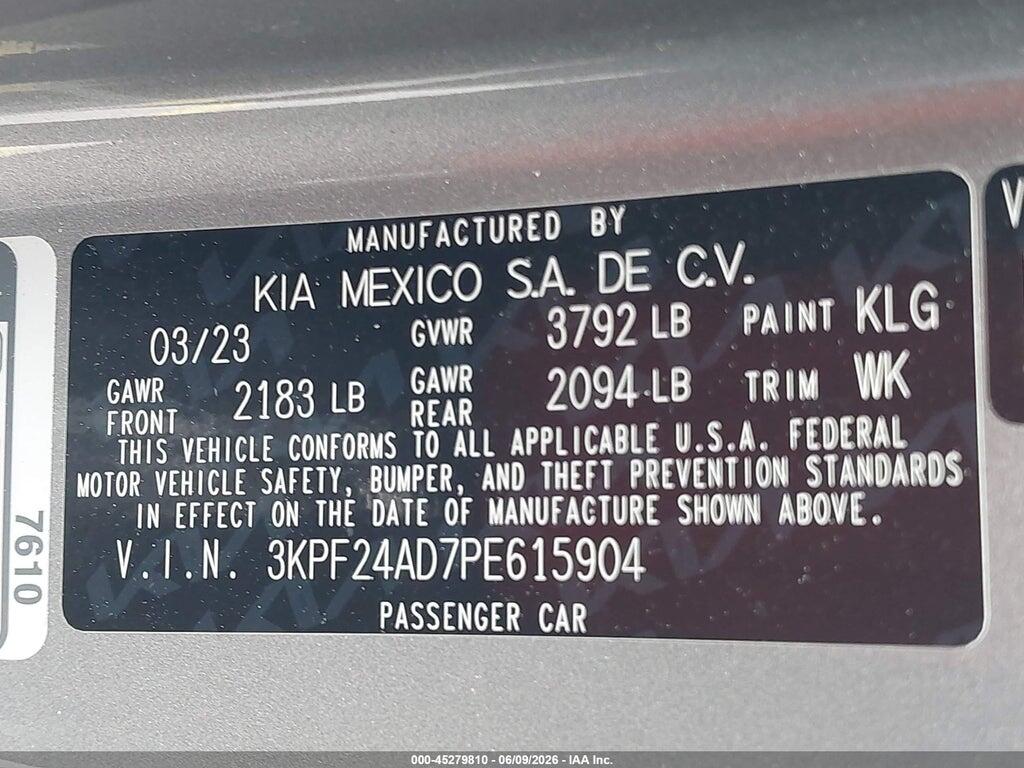 3KPF24AD7PE615904 2023 KIA FORTE photo no. 9