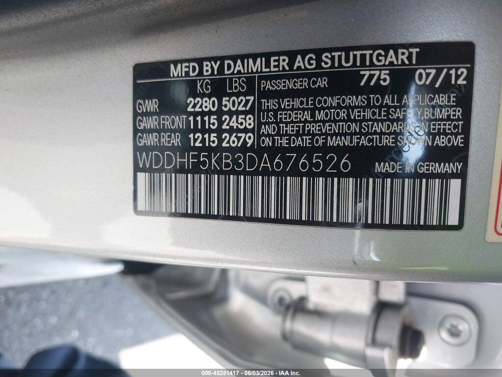 WDDHF5KB3DA676526 2013 MERCEDES-BENZ E 350 photo no. 9