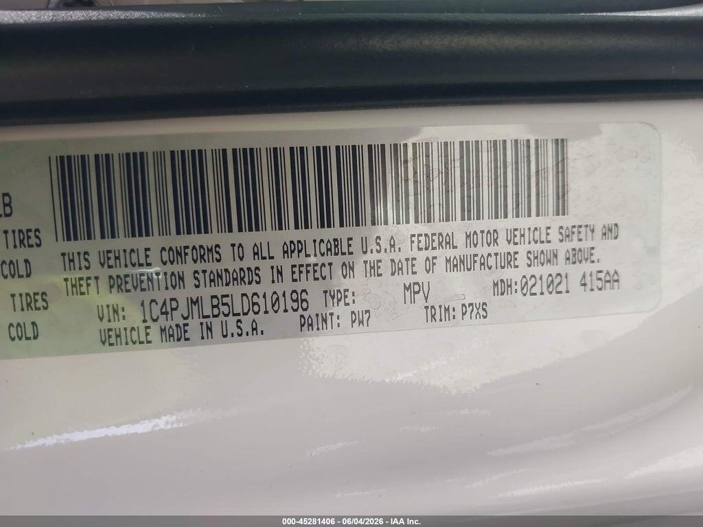 1C4PJMLB5LD610196 2020 JEEP CHEROKEE photo no. 9