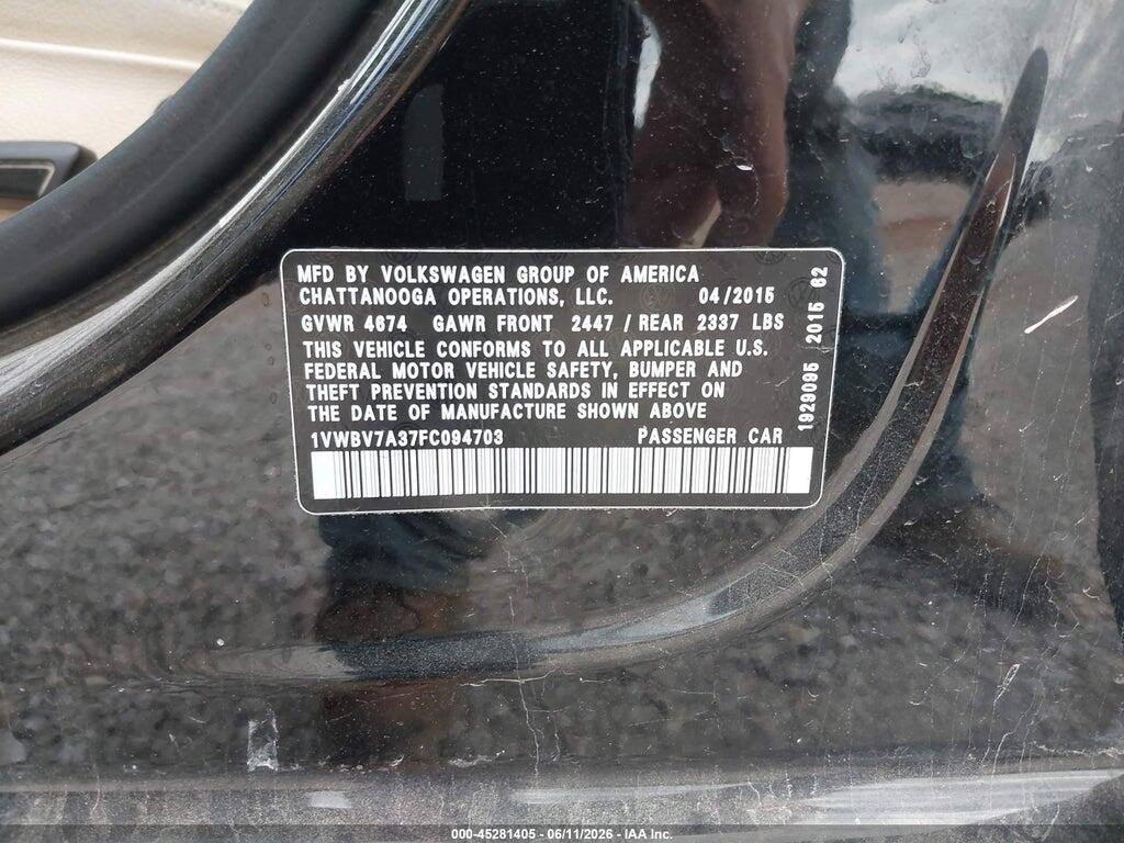 1VWBV7A37FC094703 2015 VOLKSWAGEN PASSAT photo no. 7
