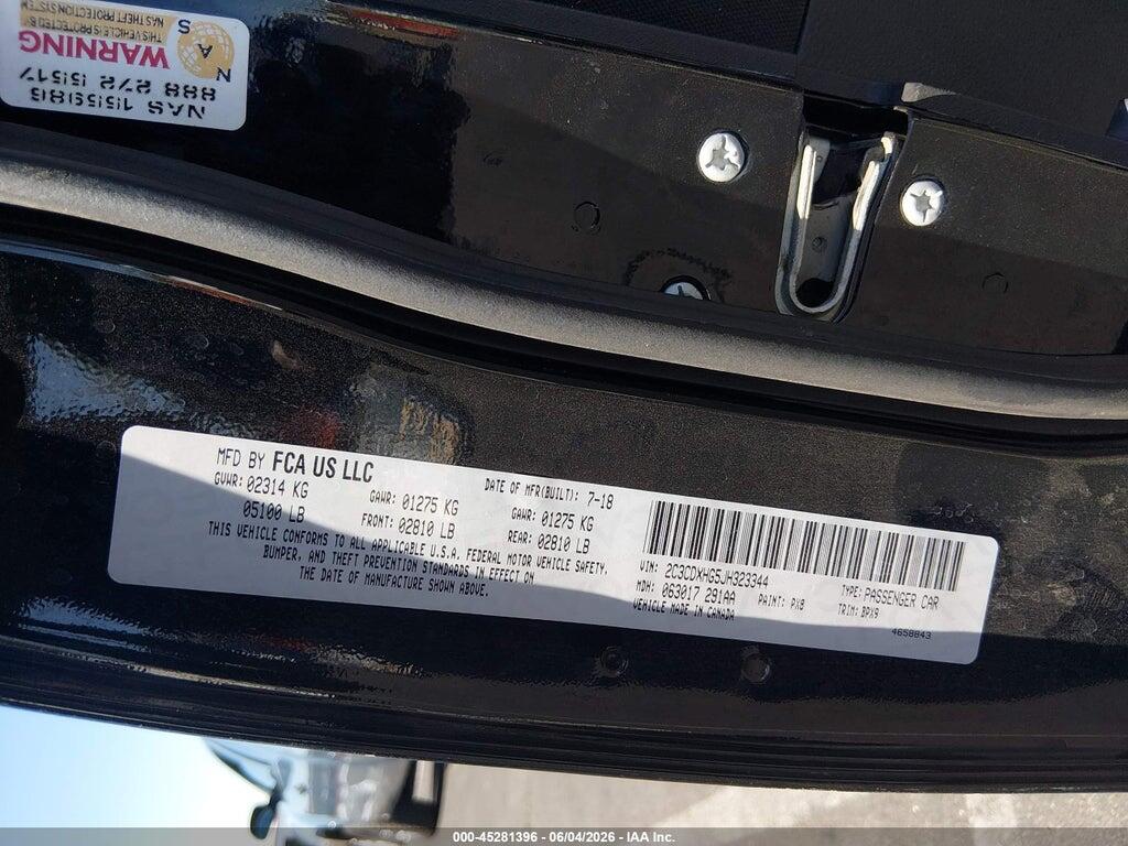 2C3CDXHG5JH323344 2018 DODGE CHARGER photo no. 9