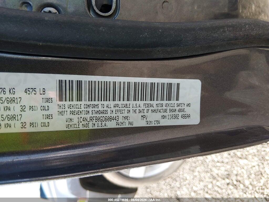 1C4NJRFB0GD608443 2016 JEEP PATRIOT photo no. 9