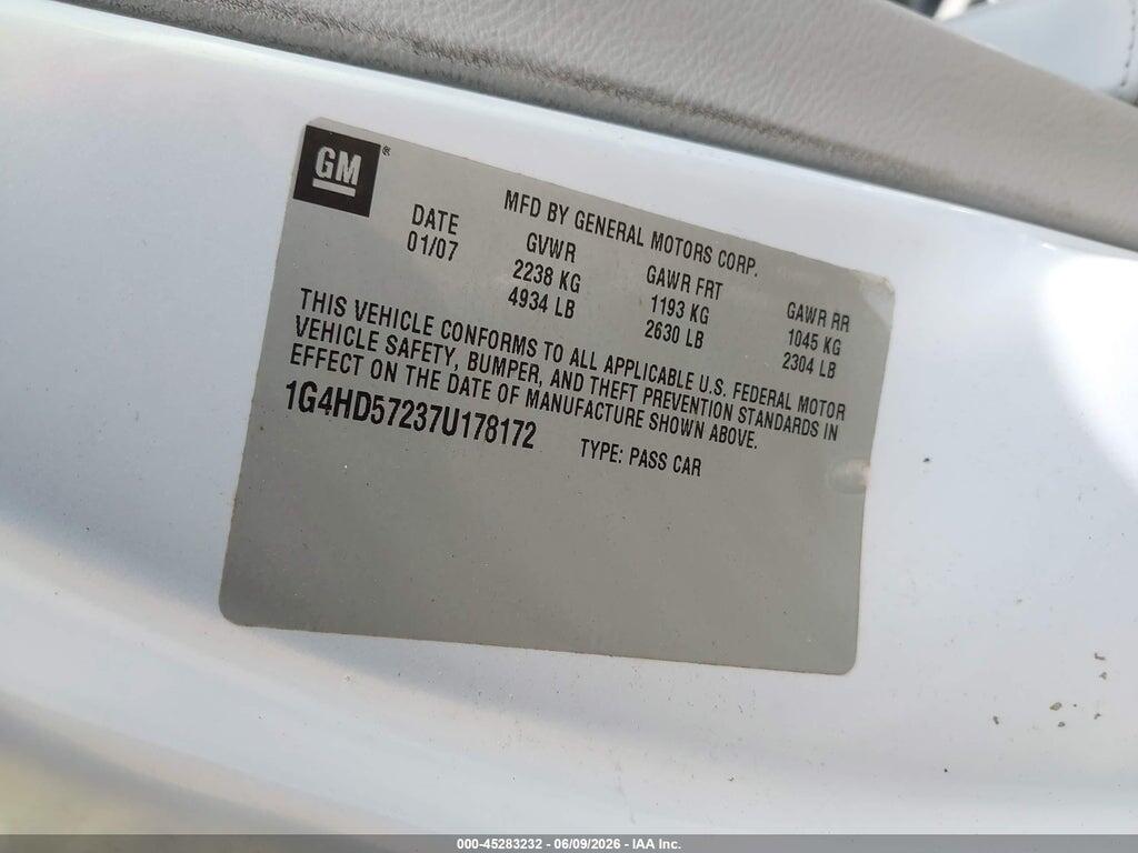 1G4HD57237U178172 2007 BUICK LUCERNE photo no. 9