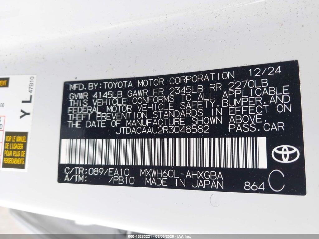JTDACAAU2R3048582 2024 TOYOTA PRIUS photo no. 9