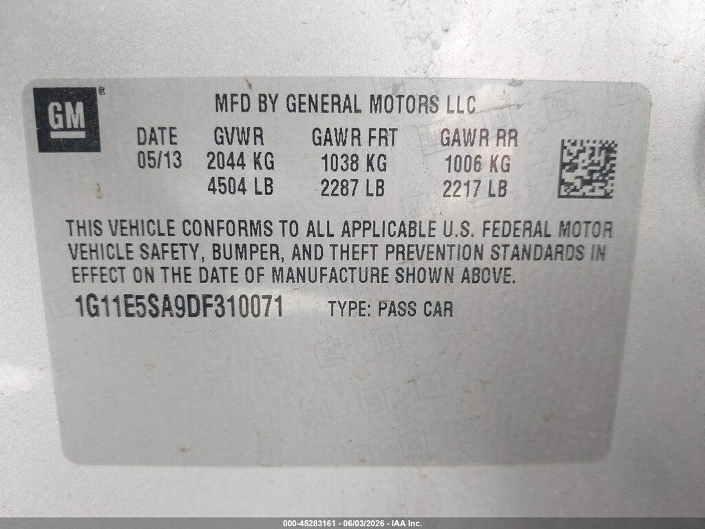 1G11E5SA9DF310071 2013 CHEVROLET MALIBU photo no. 9