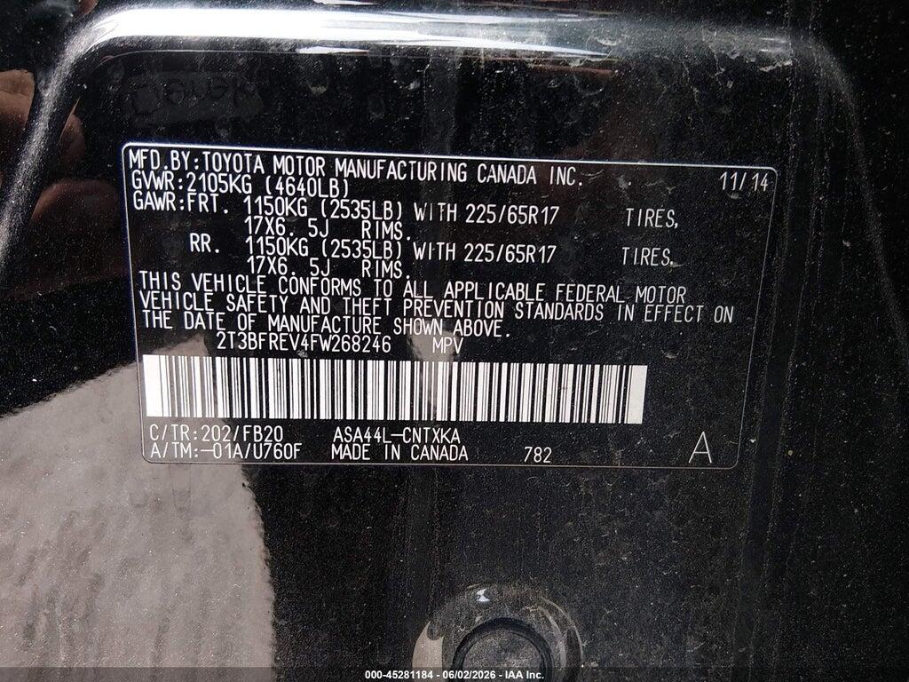 2T3BFREV4FW268246 2015 TOYOTA RAV4 photo no. 9