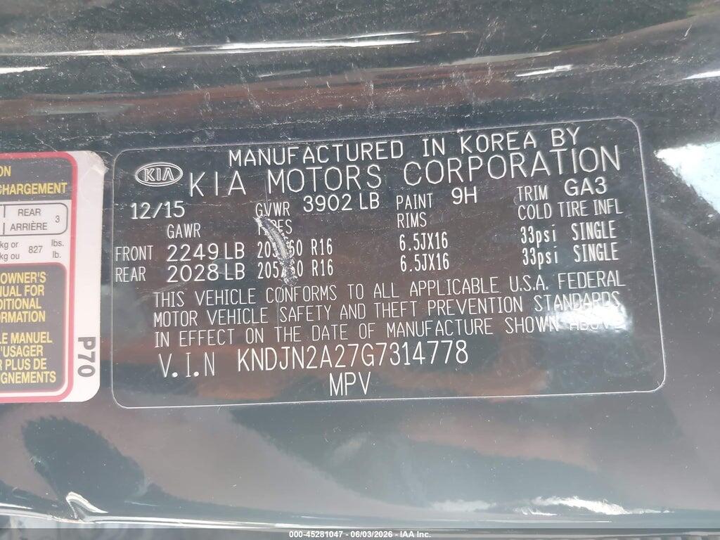 KNDJN2A27G7314778 2016 KIA SOUL photo no. 9