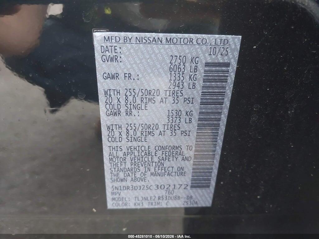 5N1DR3DJ2SC302172 2025 NISSAN PATHFINDER photo no. 9