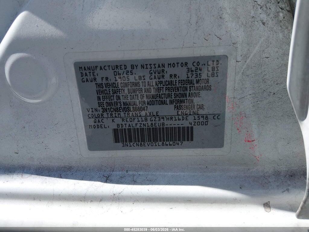 3N1CN8EV0SL866047 2025 NISSAN VERSA photo no. 9