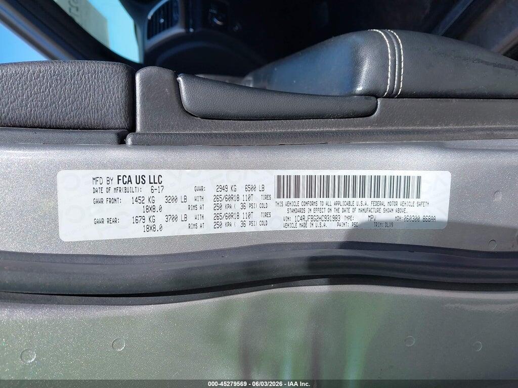 1C4RJFBG2HC931983 2017 JEEP GRAND CHEROKEE photo no. 9
