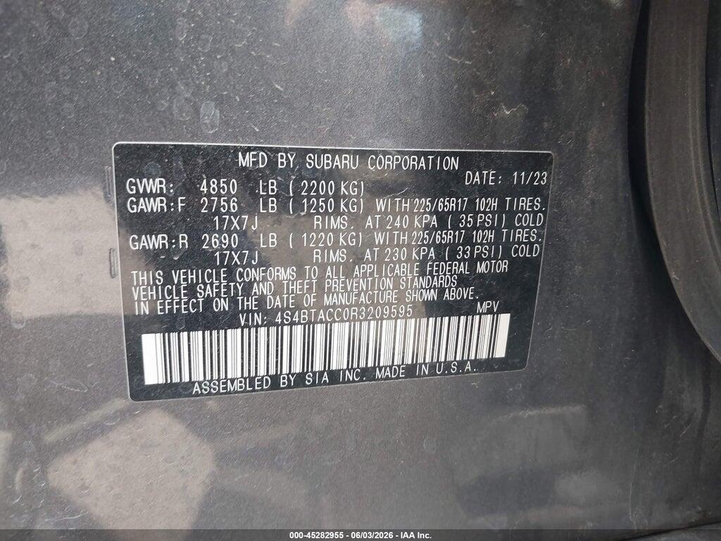 4S4BTACC0R3209595 2024 SUBARU OUTBACK photo no. 9
