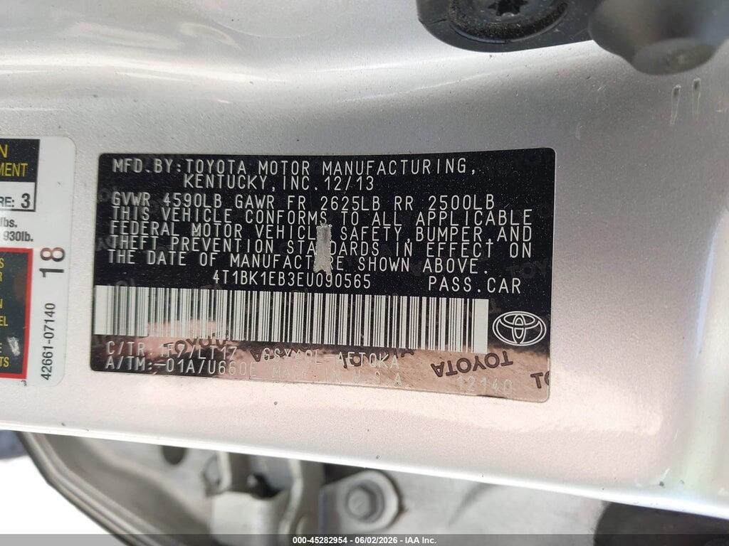 4T1BK1EB3EU090565 2014 TOYOTA AVALON photo no. 9