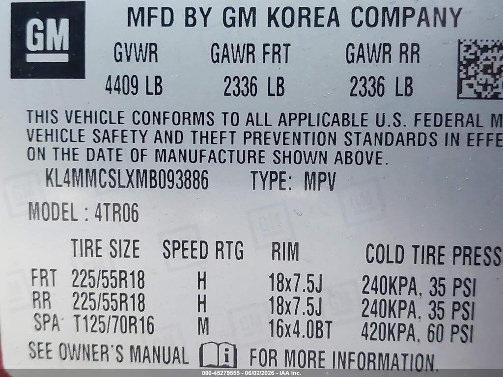 KL4MMCSLXMB093886 2021 BUICK ENCORE GX photo no. 9
