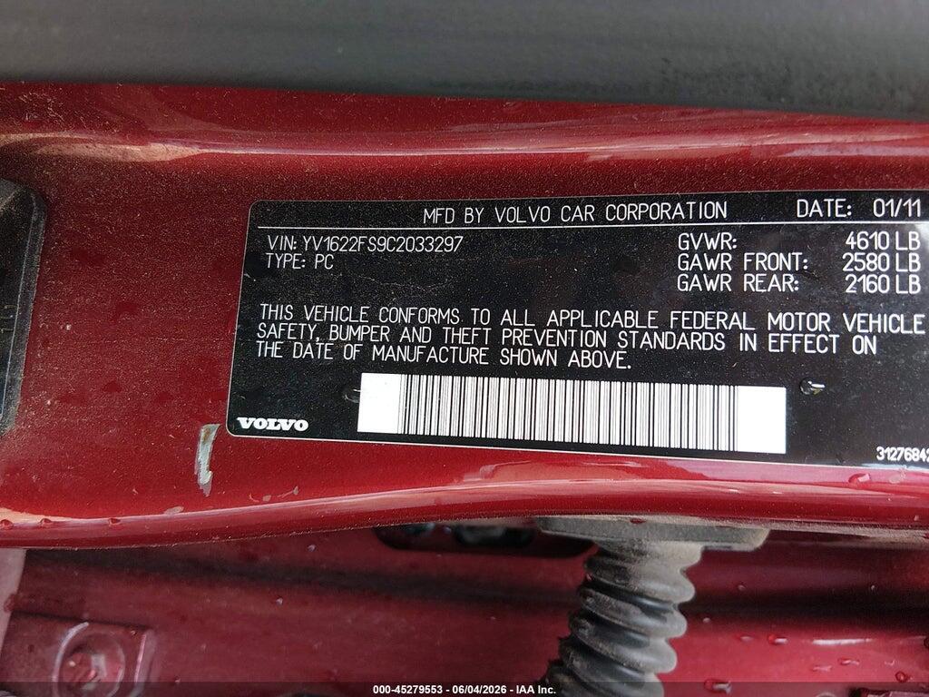YV1622FS9C2033297 2012 VOLVO S60 photo no. 9