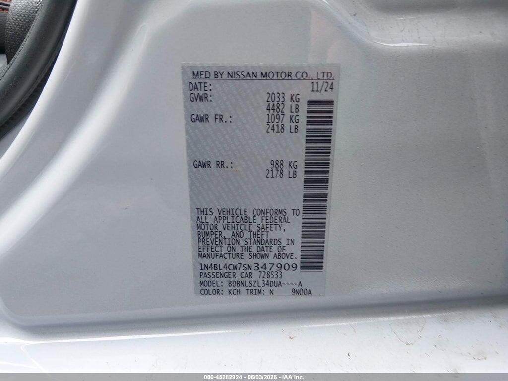 1N4BL4CW7SN347909 2025 NISSAN ALTIMA photo no. 9