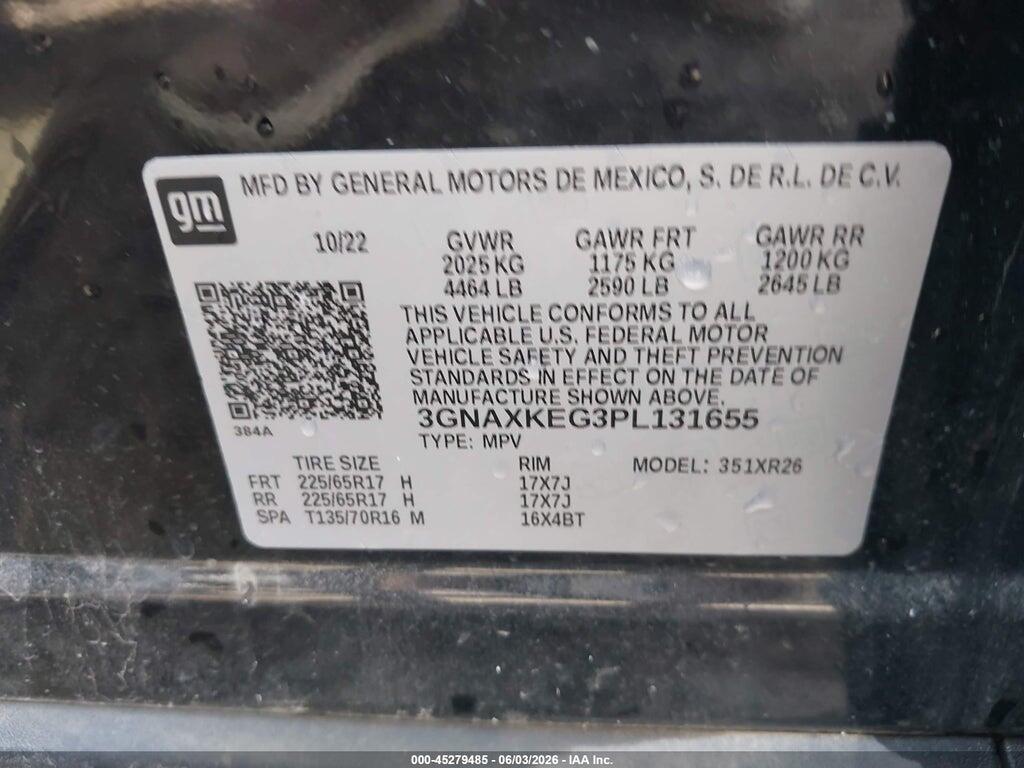 3GNAXKEG3PL131655 2023 CHEVROLET EQUINOX photo no. 9