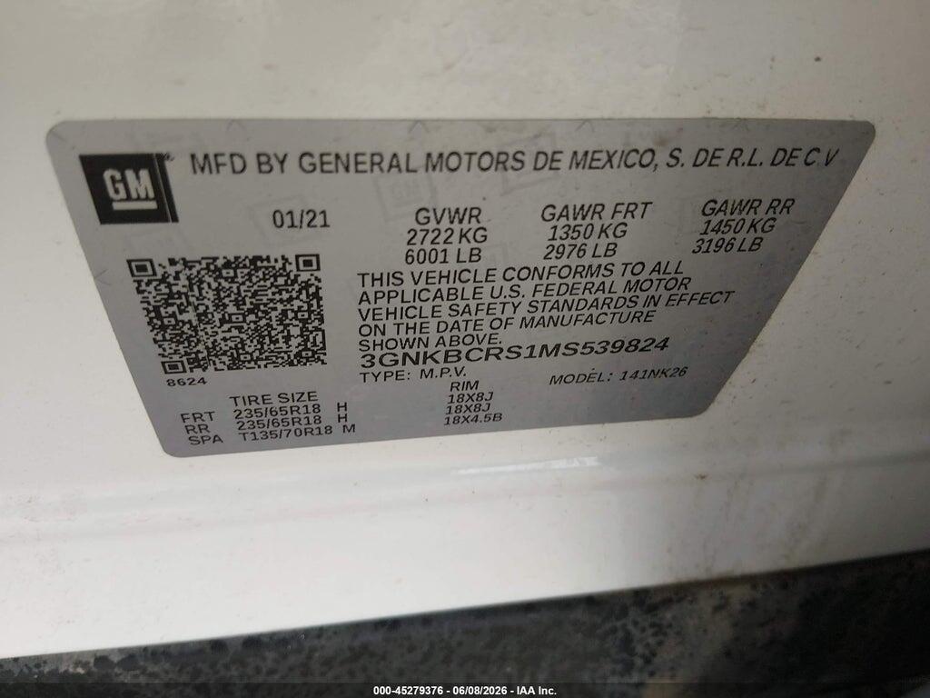 3GNKBCRS1MS539824 2021 CHEVROLET BLAZER photo no. 9
