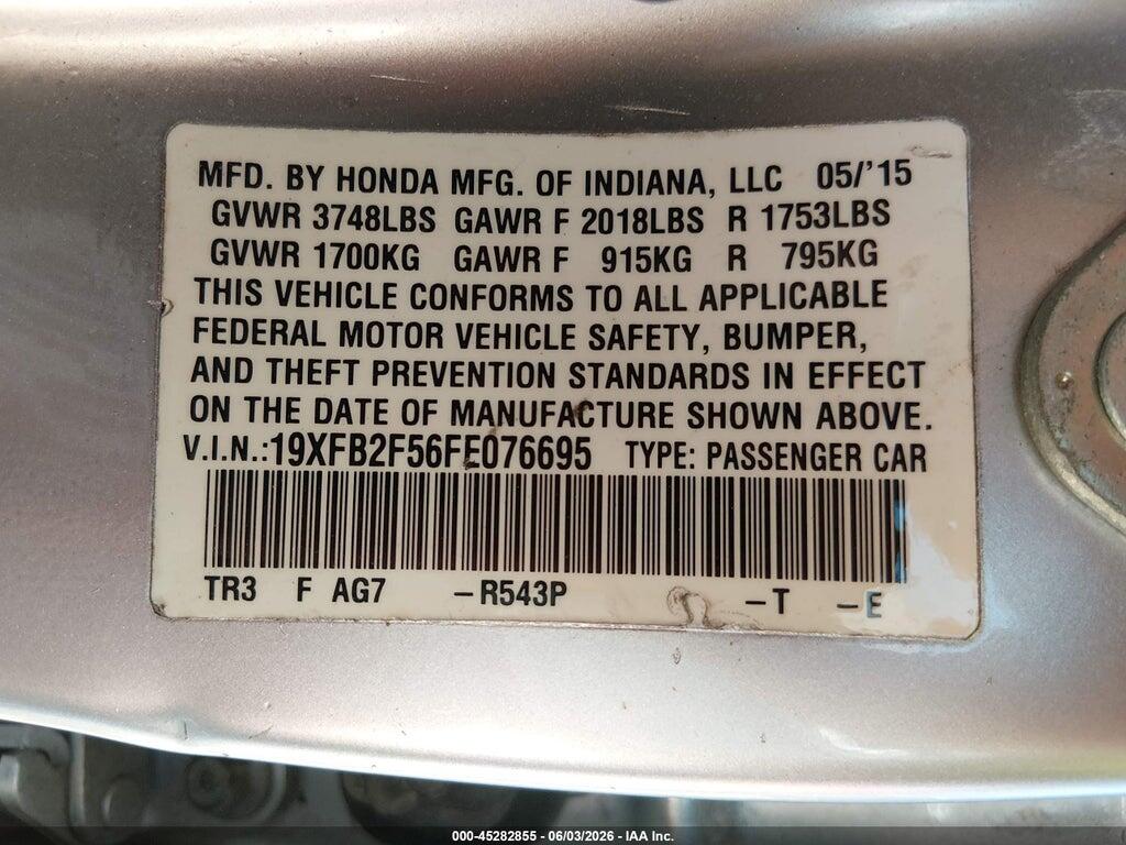 19XFB2F58FE051538 2015 HONDA CIVIC photo no. 9