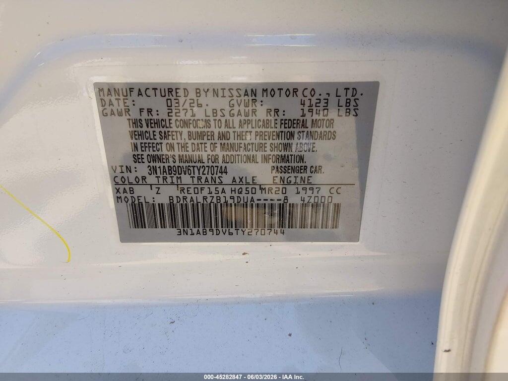 3N1AB9DV6TY270744 2026 NISSAN SENTRA photo no. 9