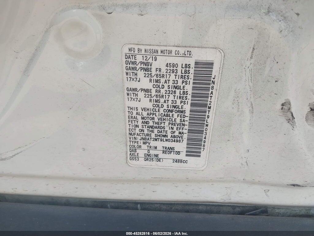 JN8AT2MT9LW034987 2020 NISSAN ROGUE photo no. 9