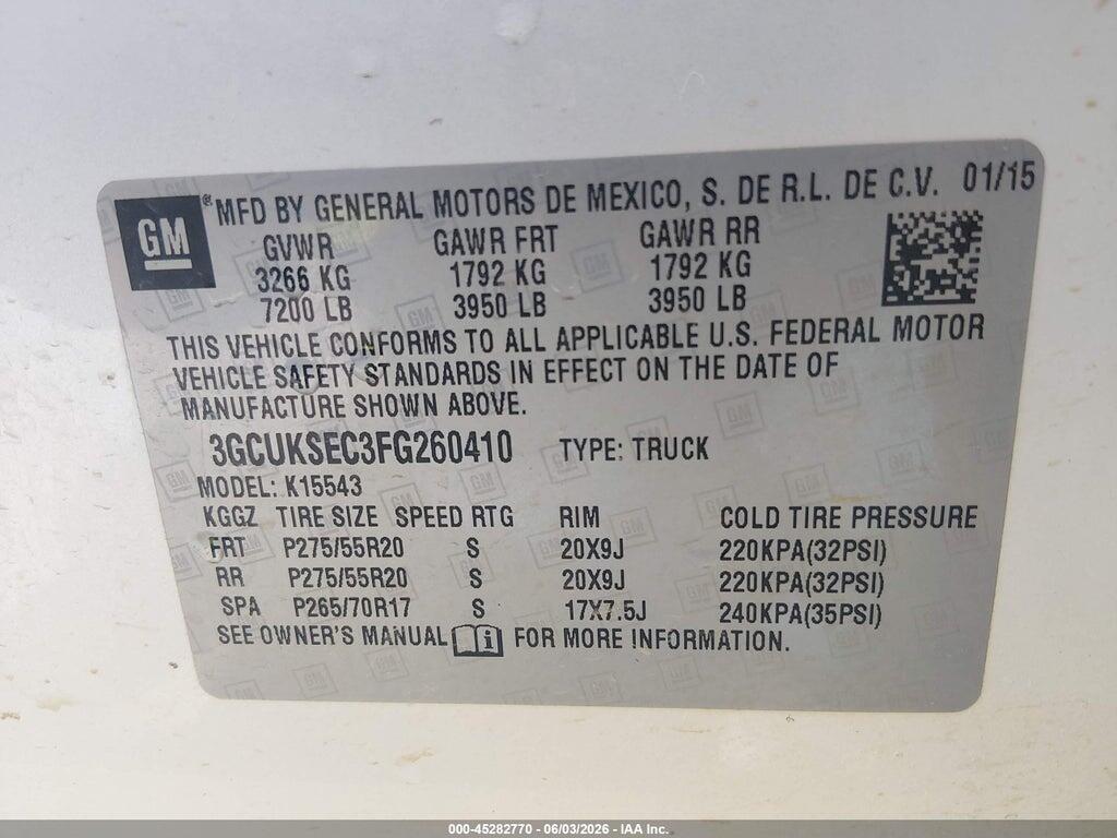 3GCUKSEC3FG260410 2015 CHEVROLET SILVERADO 1500 photo no. 9