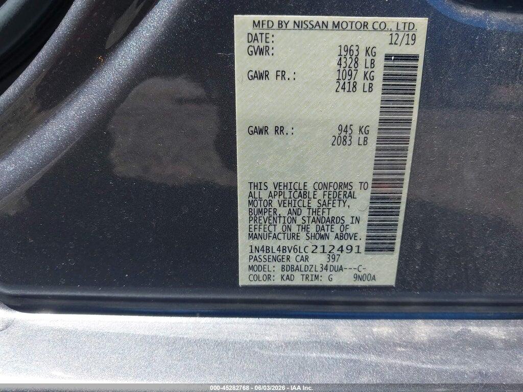1N4BL4BV6LC212491 2020 NISSAN ALTIMA photo no. 9