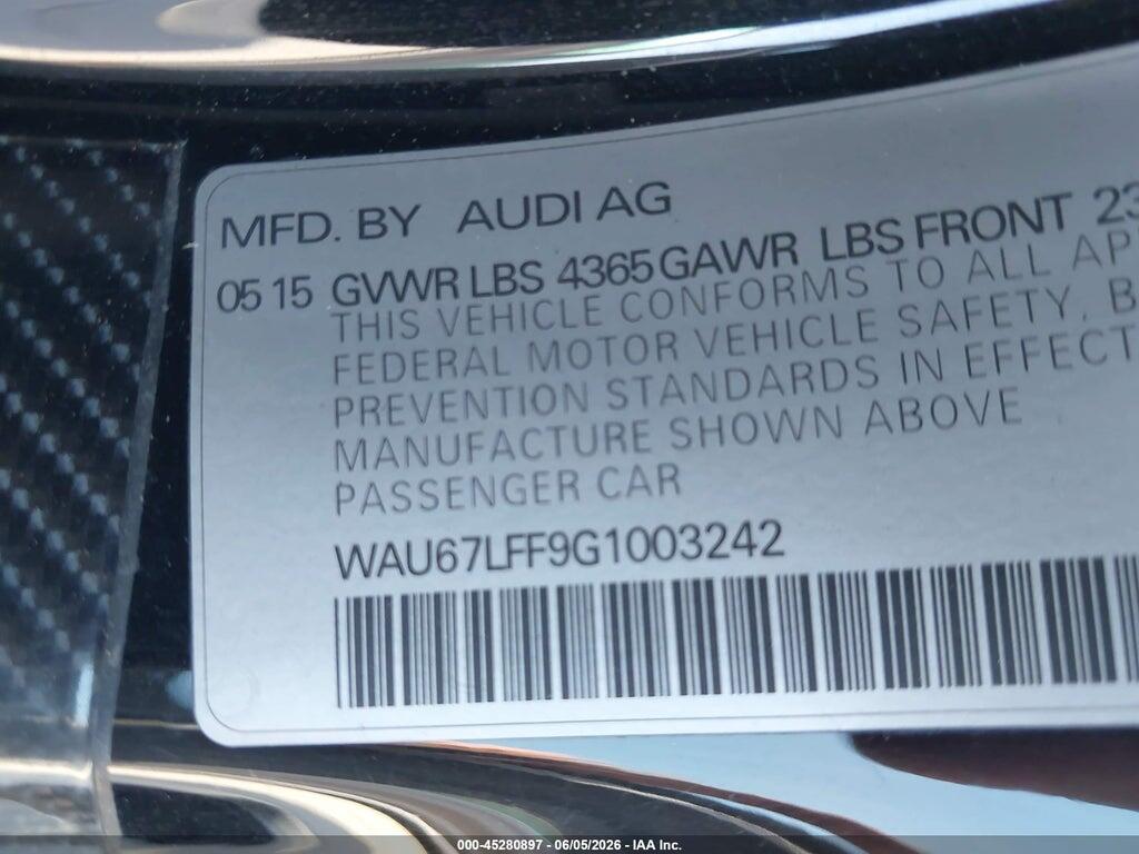 WAU67LFF9G1003242 2016 AUDI A3 photo no. 9