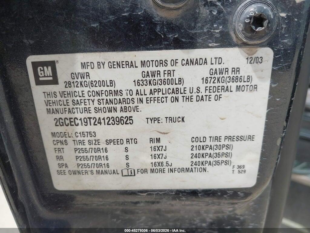 2GCEC19T241239625 2004 CHEVROLET SILVERADO 1500 photo no. 9