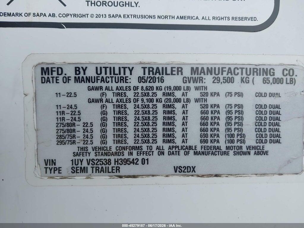 1UYVS2538H3954201 2017 UTILITY TRAILER MFG UNKNOWN photo no. 9