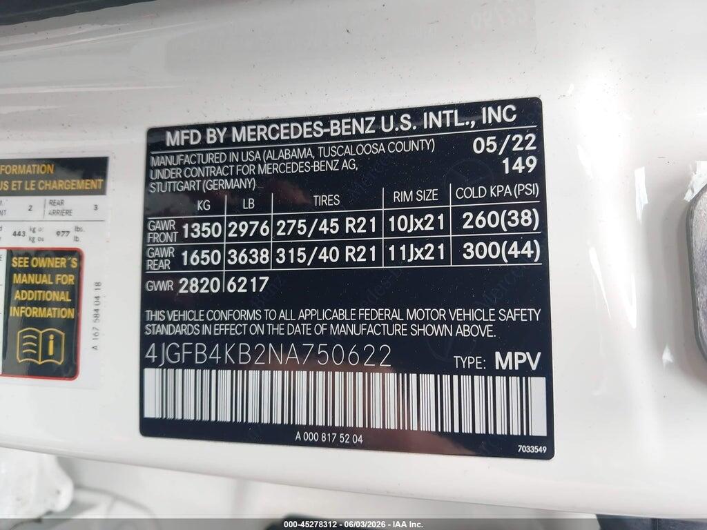 4JGFB4KB2NA750622 2022 MERCEDES-BENZ GLE 350 photo no. 9