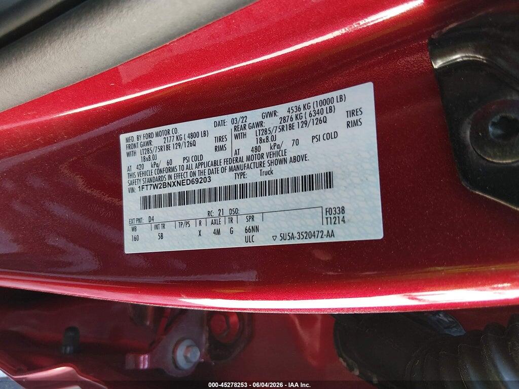 1FT7W2BNXNED69203 2022 FORD F-250 photo no. 9
