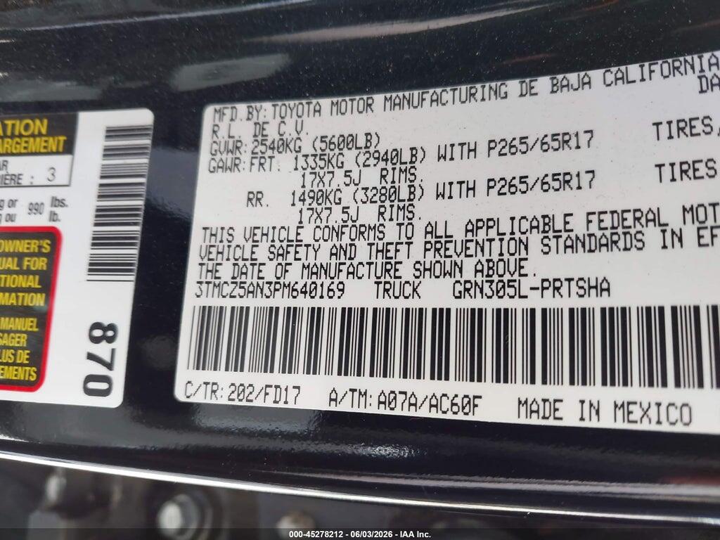 3TMCZ5AN3PM640169 2023 TOYOTA TACOMA photo no. 9