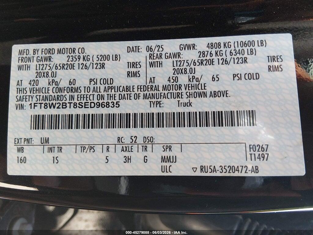 1FT8W2BT8SED96835 2025 FORD F-250 photo no. 8
