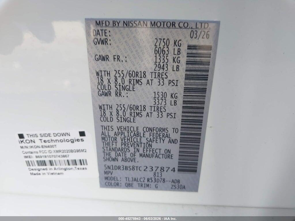 5N1DR3BS8TC237874 2026 NISSAN PATHFINDER photo no. 9
