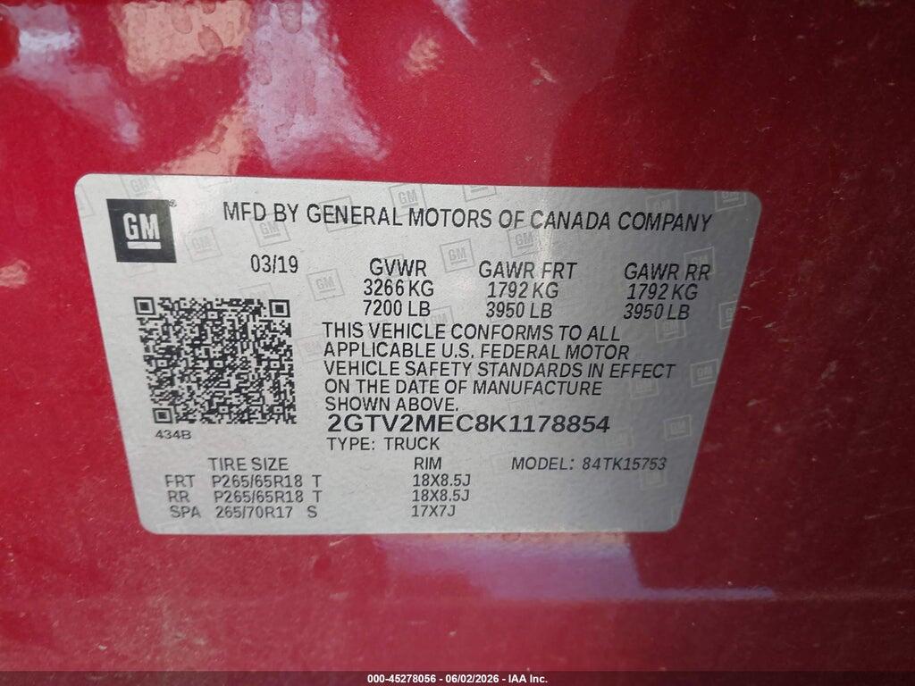 2GTV2MEC8K1178854 2019 GMC SIERRA 1500 LIMITED photo no. 9