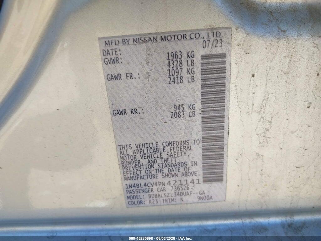 1N4BL4CV4PN421141 2023 NISSAN ALTIMA photo no. 9