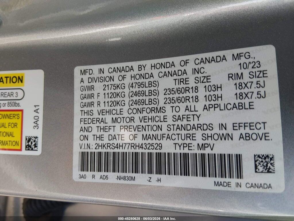 2HKRS4H77RH432529 2024 HONDA CR-V photo no. 9