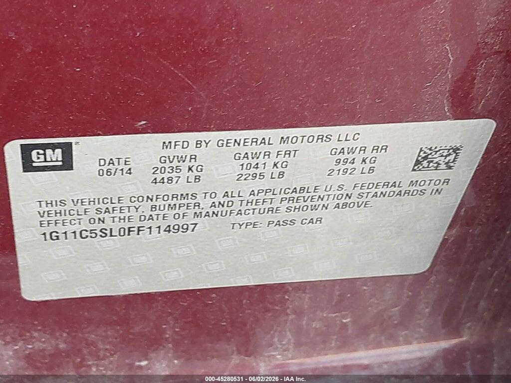 1G11C5SL0FF114997 2015 CHEVROLET MALIBU photo no. 9